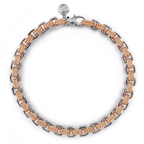 Hampton 14K Rose-White Gold Two Tone Chain Bracelet - 2