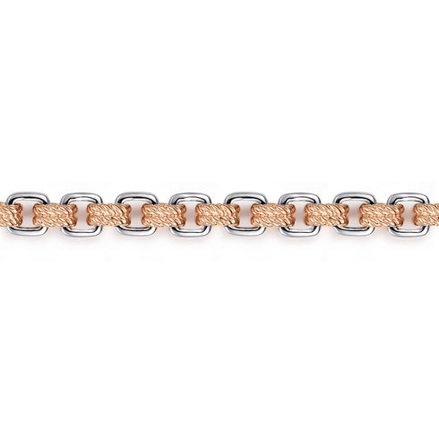 Hampton 14K Rose-White Gold Two Tone Chain Bracelet - 3