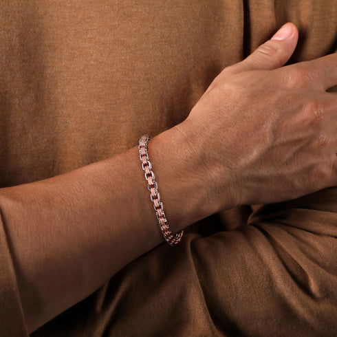 Hampton 14K Rose-White Gold Two Tone Chain Bracelet - 5