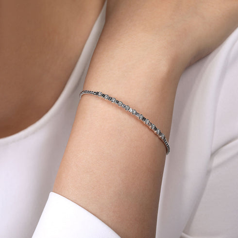 Bujukan Diamond Bead Cuff Bracelet in 14K White Gold - 4