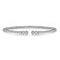 Bujukan Bead Split Cuff Bracelet with Bezel Set Diamonds in 14K White Gold - 1