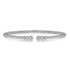 Bujukan Bead Split Cuff Bracelet with Bezel Set Diamonds in 14K White Gold - 1