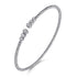 Bujukan Bead Split Cuff Bracelet with Bezel Set Diamonds in 14K White Gold - 2