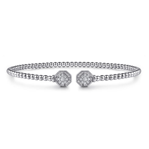 Bujukan Diamond Hexagon Split Bangle in 14K White Gold - 1