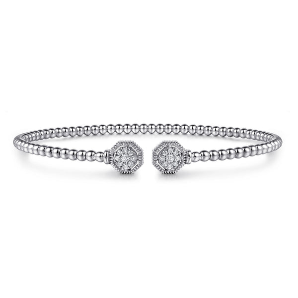 Bujukan Diamond Hexagon Split Bangle in 14K White Gold - 1