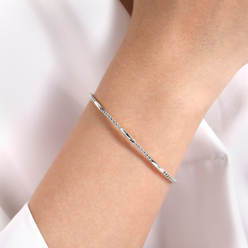 Bujukan 14K White Gold Open Bangle - 4