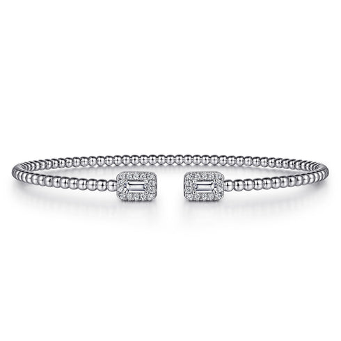Bujukan 14K White Gold Diamond Bangle Bracelet - 2