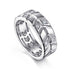 Faceted Diamond Fashion Men's Ring in 14K White Gold - 4