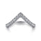 14K White Gold V Curved Diamond Anniversary Band - 2