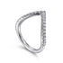14K White Gold V Curved Diamond Anniversary Band - 4