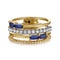 Bujukan 14K White and Yellow Gold Baguette Sapphire and Diamond Stackable Ring - 2