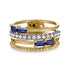 Bujukan 14K White and Yellow Gold Baguette Sapphire and Diamond Stackable Ring - 2