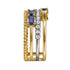 Bujukan 14K White and Yellow Gold Baguette Sapphire and Diamond Stackable Ring - 5