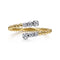 Bujukan Ball and Diamond Open Bypass Ring in 14K White-Yellow Gold - 1