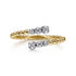 Bujukan Ball and Diamond Open Bypass Ring in 14K White-Yellow Gold - 1