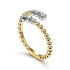 Bujukan Ball and Diamond Open Bypass Ring in 14K White-Yellow Gold - 3
