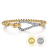 Bujukan Diamond Link Split Bangle Bracelet in 14K White and Yellow Gold - 2