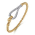 Bujukan Diamond Link Split Bangle Bracelet in 14K White and Yellow Gold - 3
