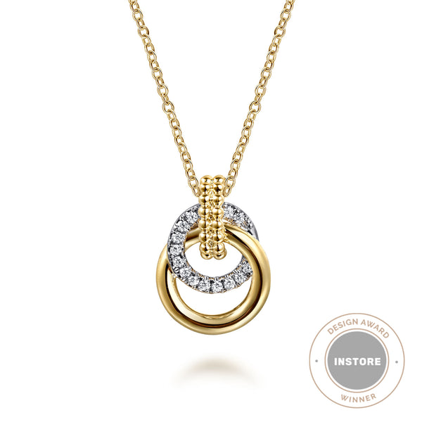 Bujukan 14K White and Yellow Gold Diamond Pendant Necklace - 2