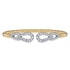 Bujukan Diamond Double Teardrop Open Bangle Bracelet in 14K White and Yellow Gold - 1