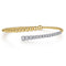 Bujukan 14K White and Yellow Gold Diamond Bypass Bangle Bracelet - 1
