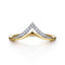 Chevron Diamond Ring in 14K White and Yellow Gold - 2