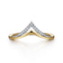 Chevron Diamond Ring in 14K White and Yellow Gold - 2