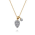 Bujukan Double Diamond Pendant Necklace in 14K White and Yellow Gold - 2