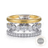 Graduating Diamond Easy Stackable Ring in 14K White and Yellow Gold - 2