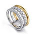 Graduating Diamond Easy Stackable Ring in 14K White and Yellow Gold - 4