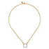 Open Cushion Shape Diamond Hollow Paperclip Chain Necklace in 14K White and Yellow Gold - 3
