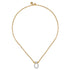Open Teardrop Diamond Hollow Paperclip Chain Necklace in 14K White and Yellow Gold - 3