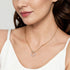 Open Teardrop Diamond Hollow Paperclip Chain Necklace in 14K White and Yellow Gold - 4