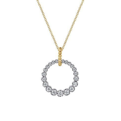 Bujukan Diamond Pendant Necklace in 14K White and Yellow Gold - 2