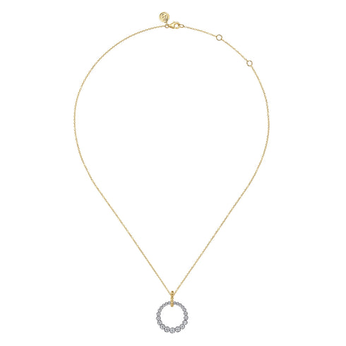 Bujukan Diamond Pendant Necklace in 14K White and Yellow Gold - 3