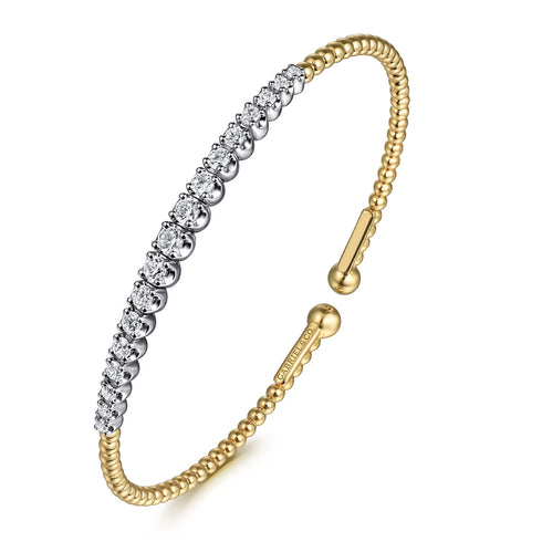 Bujukan Diamond Bangle in 14K White and Yellow Gold - 2