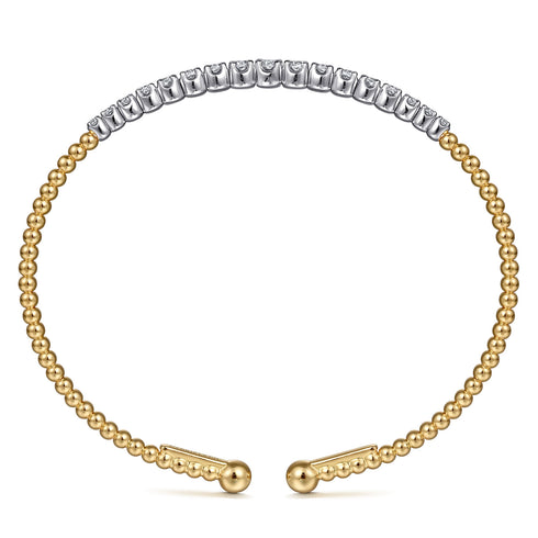 Bujukan Diamond Bangle in 14K White and Yellow Gold - 3