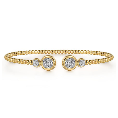 Bujukan Diamond Bangle in 14K White and Yellow Gold - 2