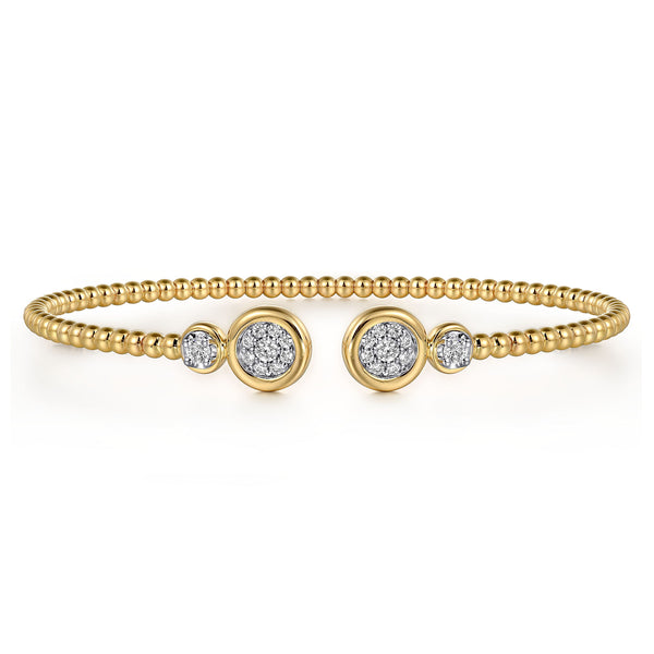 Bujukan Diamond Bangle in 14K White and Yellow Gold - 2