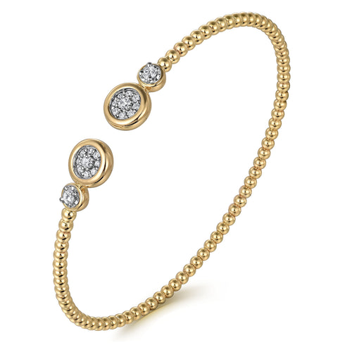 Bujukan Diamond Bangle in 14K White and Yellow Gold - 2