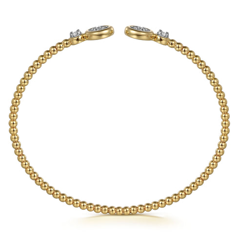 Bujukan Diamond Bangle in 14K White and Yellow Gold - 4