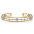Bujukan Diamond Cuff Bangle in 14K White and Yellow Gold - 2