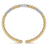 Bujukan Diamond Pave Three Station Bar Bangle Bracelet in 14K White and Yellow Gold - 4