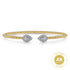 Bujukan Diamond Pear Shape Bangle in 14K White and Yellow Gold - 2