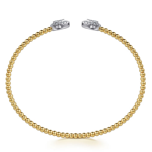 Bujukan Diamond Pear Shape Bangle in 14K White and Yellow Gold - 4