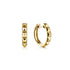 Contemporary 14K Yellow Gold Grommet Pattern Huggie Earrings - 2