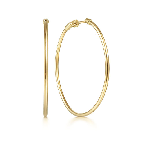 Contemporary Classic 14K Yellow Gold Hoop Earrings - 2