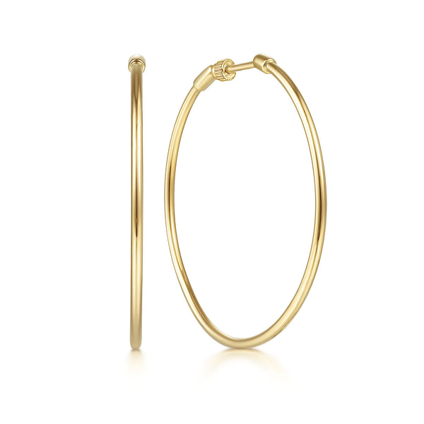 Contemporary Classic 14K Yellow Gold Hoop Earrings - 2
