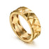 Facets 14K Yellow Gold 8mm Herringbone Men's Ring - 4