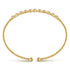 14K Yellow Gold Bujukan Bead Cuff Bracelet with Diamond Stations - 4